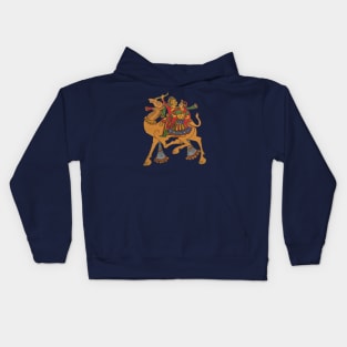 Summer Camel art print in indian folk art style ( Phad art ) Kids Hoodie